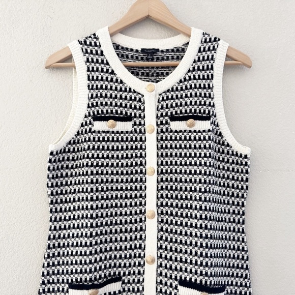 Talbots Textured Tweed Lady Dress Med Sweater Cotton Knit Classic Old Money NWT - Picture 6 of 12